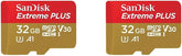SanDisk Extreme PLUS 32GB SDHC Memory Card 2 Pack